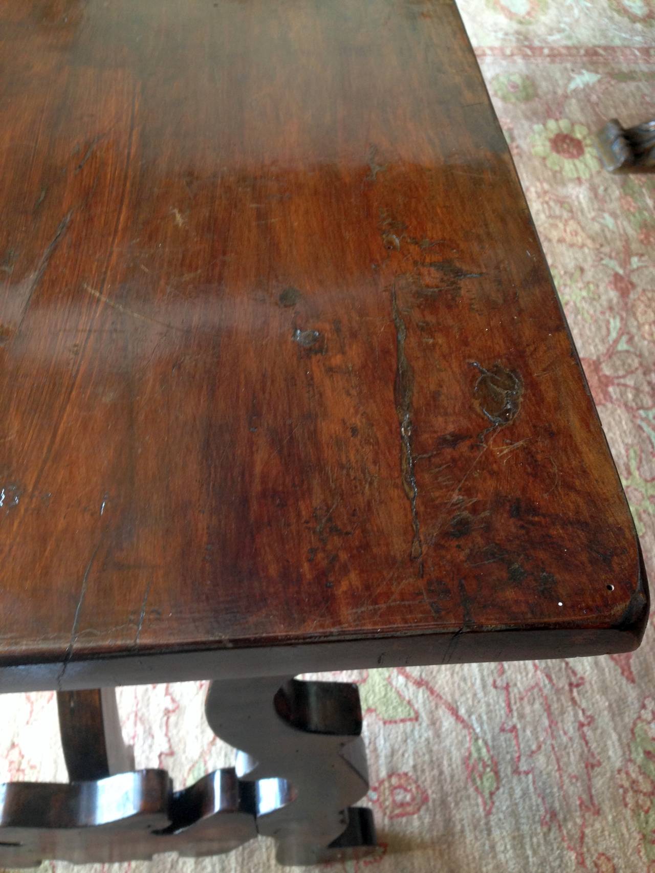 Tuscan Trestle Table In Excellent Condition In Los Angeles, CA
