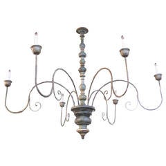 Large Tuscan Painted Chandelier