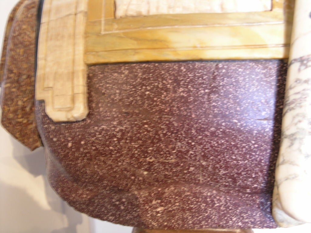 Italian carved specimen marble bust of Emperor Hadrian composed of antique Red Porphyry and 