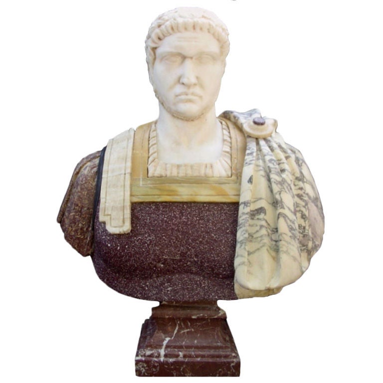 carved specimen marble bust of Emperor