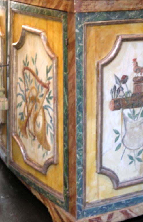 18th Century and Earlier  Italian Painted Credenza - 18th Century  For Sale