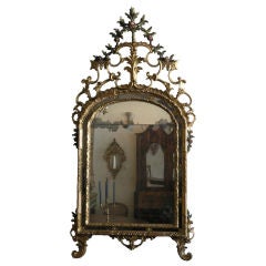 Painted Gilt Wood Mirror