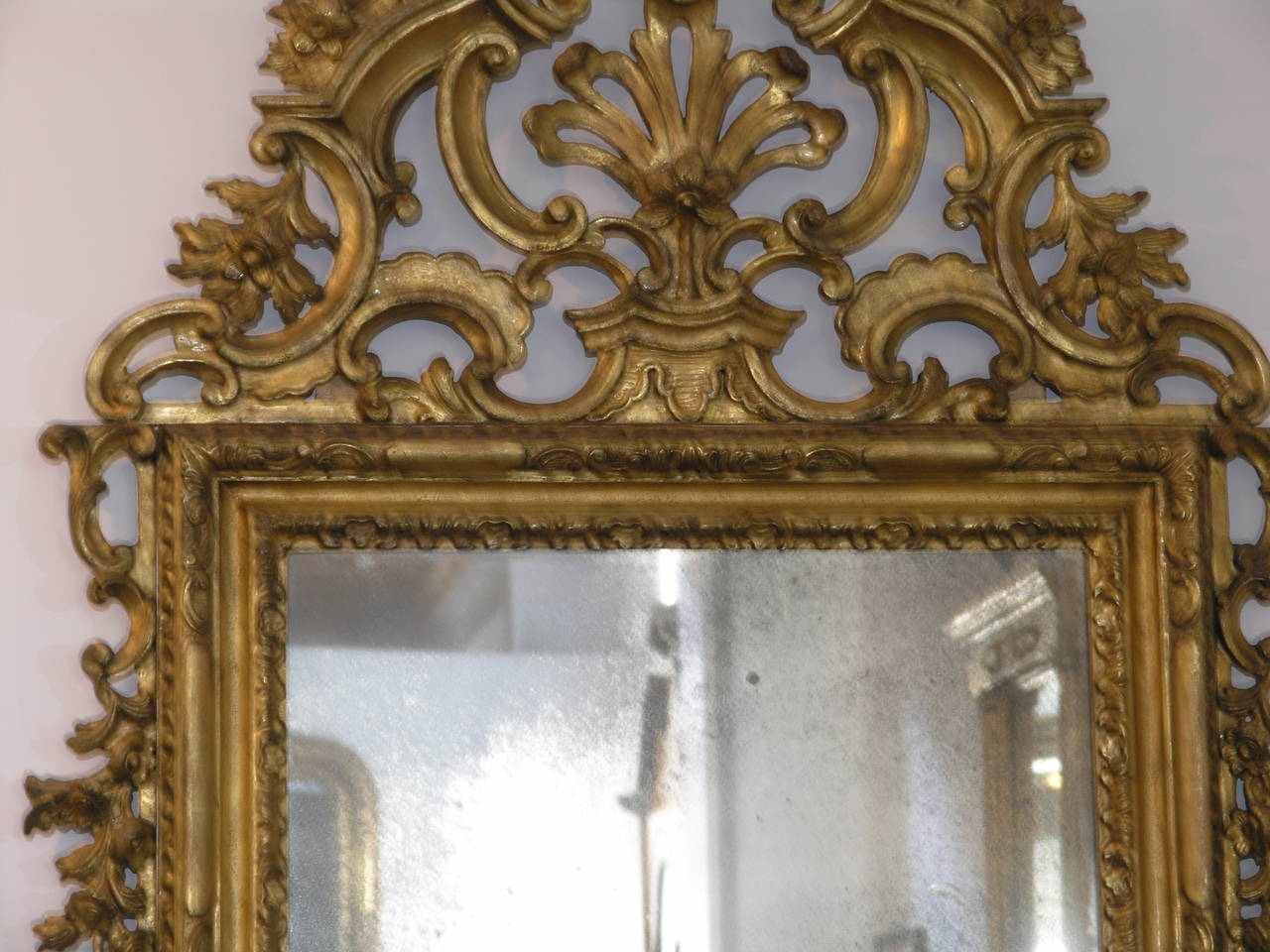 19th Century Northern Italian Giltwood Mirror For Sale