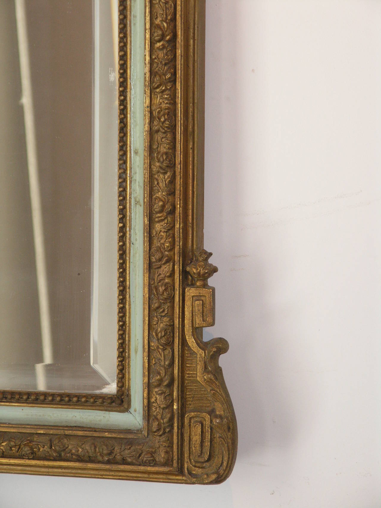 Italian parcel painted and Giltwood Mirror
