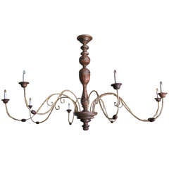 Large Tuscan Painted Chandelier