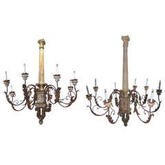 Pair of Large Tuscan Chandeliers