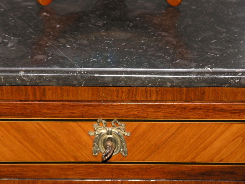 Louis XVI Inlaid Marble-Top Commode For Sale