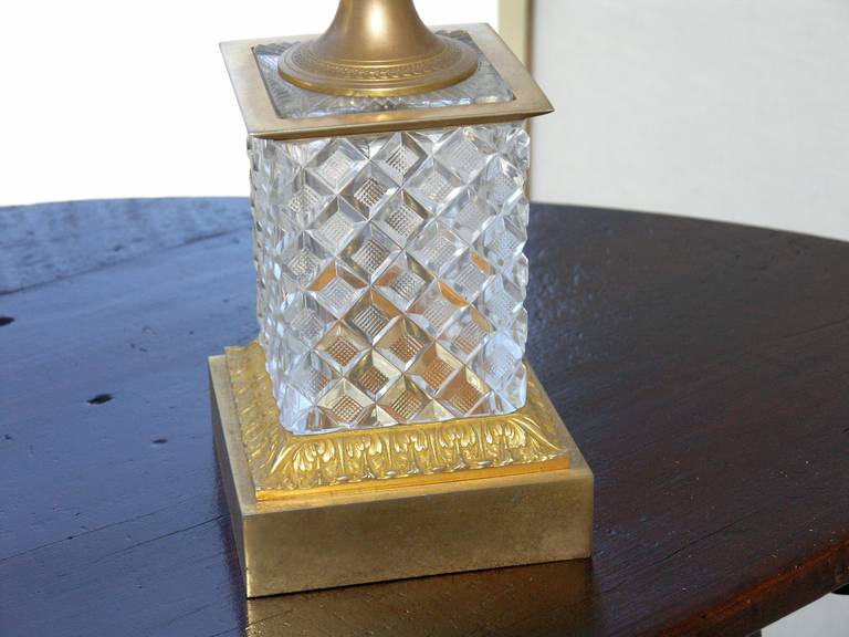 French Cut Crystal Lamps In Excellent Condition For Sale In Los Angeles, CA