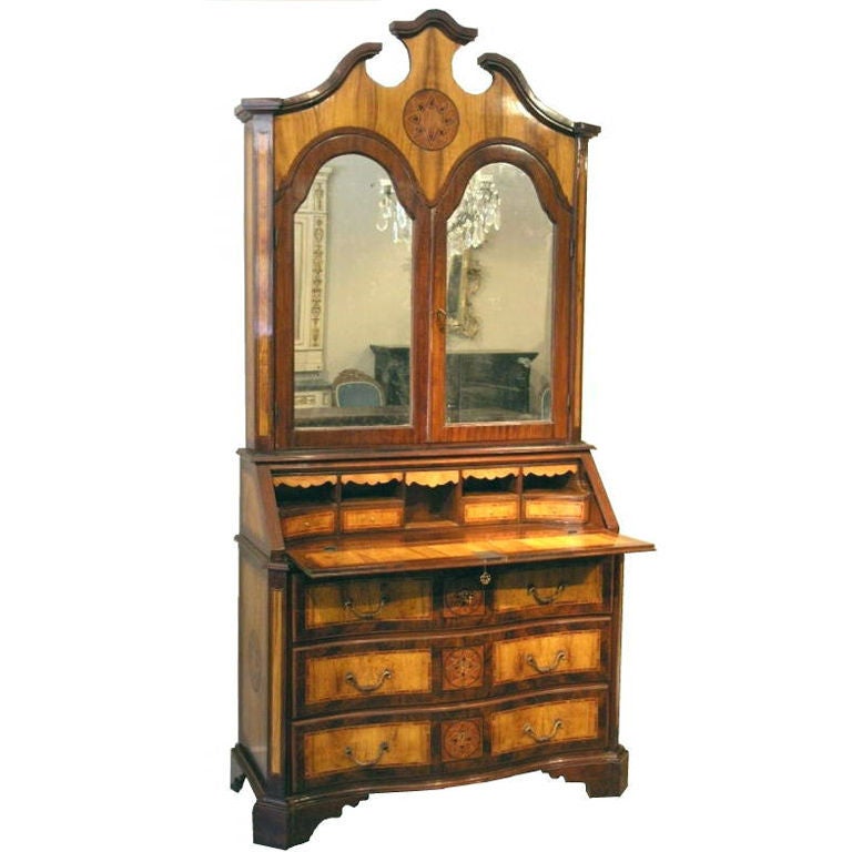 Wood Italian Inlaid Secretary For Sale