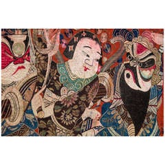 19th Century Embroidered Chinese Tapestry Panel
