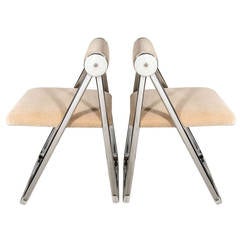 Ultra Luxe Modernist Folding Chair Attributed to Giancarlo Piretti