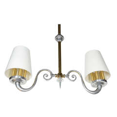 Empire Style Scrolled Two Arm Chandelier with Hand Forged Design