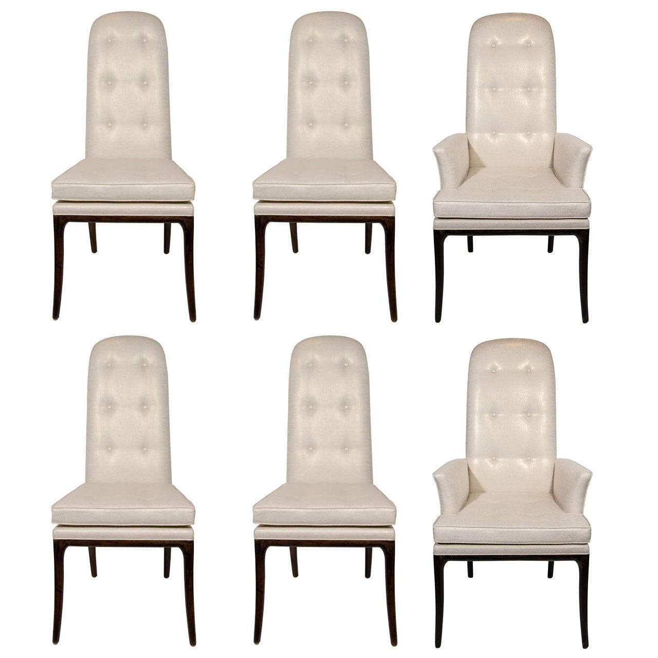 Set of Six Modernist High Back Dining Chairs Designed by Erwin-Lambeth