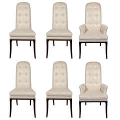 Set of Six Modernist High Back Dining Chairs Designed by Erwin-Lambeth