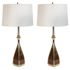 Pair of Mid Century Modern Sculptural Lamps Designed by Laurel