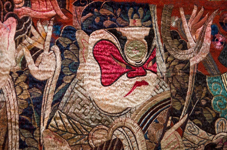 19th Century Embroidered Chinese Tapestry Panel 1