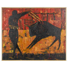 Retro "The Matador" Mid-Century Figural Painting