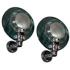 Pair of Mid Century Modern Sconces in the Manner of Fontana Arte