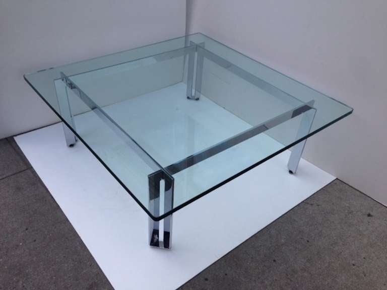 Modernist Coffee Table with Sculptural Base Attributed to Romeo Rega at