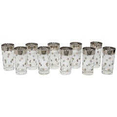 Set of Ten Dorothy Thorpe Barware Tumblr Glasses with Polka Dot Design