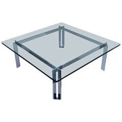 Modernist Coffee Table with Sculptural Base Attributed to Romeo Rega