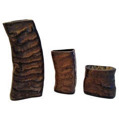 Set of Three Vintage Water Buffalo Horn Desk Accessories