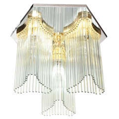 Modernist Waterfall Glass Rod Chandelier by Sciolari for Lightolier