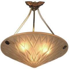 Ultra-sophisticated French Art Deco Lighting Bowl by Pierre d'Avesn