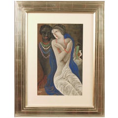 Bela Kadar's "Femmes Avec Des Perles" Art Deco/Modernist Painting