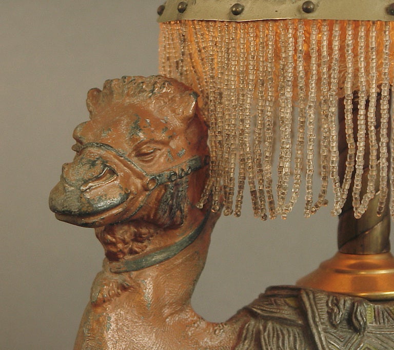 antique camel lamp