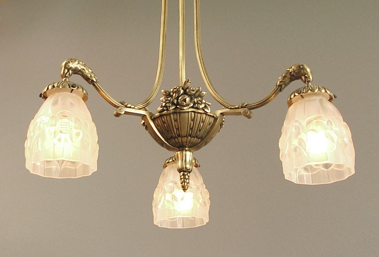 Phenomenal Quality French Art Deco Chandelier with Parrots