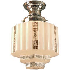Art Deco "Wedding Cake" Fixture, Flush Mount with Strong Graphic Design