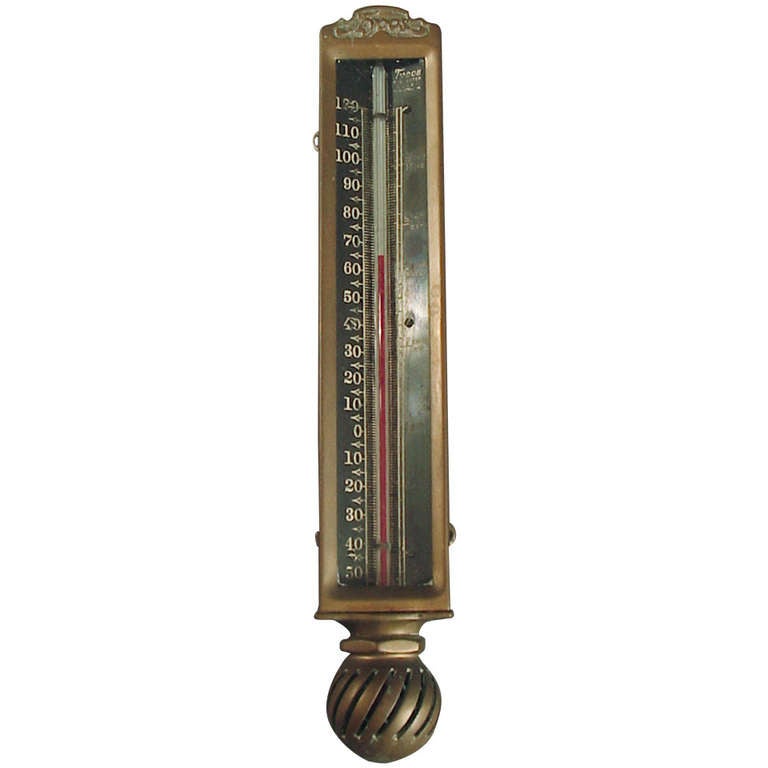 Decor Vintage Oval Thermometer Bronze Patina, Quality Outdoor