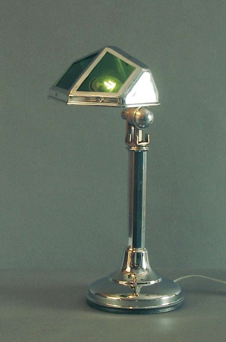 20th Century French Art Deco Desk or Table or Piano Lamp, the Famed 