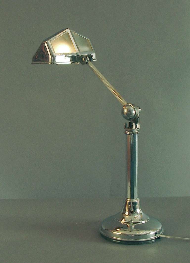 French Art Deco Desk or Table or Piano Lamp, the Famed 
