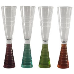 Mid-Century Wine, Water, Champagne Drinking Glasses