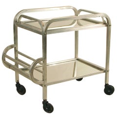 French Art Deco Rolling Bar Cart, Squared Tubing!