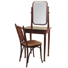 Austrian Bent-Wood Vanity & Chair, Secessionist, by Thonet
