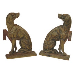 Olde English Brass "Fire Dogs" -- Doggy Andirons