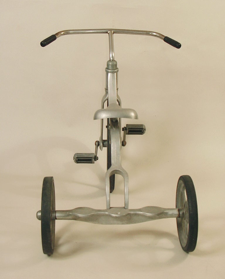 ¡Triciclo de aluminio convertible en Bicicleta!  Estilo Art Decó mediados del siglo XX