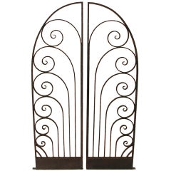 French Art Deco Wrought Iron Garden or Decorative Gate