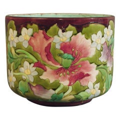 French Art Deco/Nouveau Ceramic Cache Pot by Longchamp de Fer