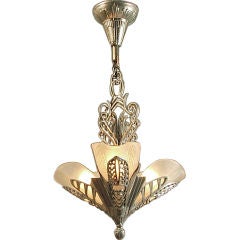 WILD American Art Deco Slip Shade 3-light Chandelier