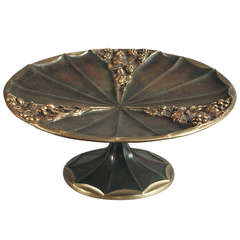 A Decorative French Art Nouveau Bronze Compote by LeRoyer