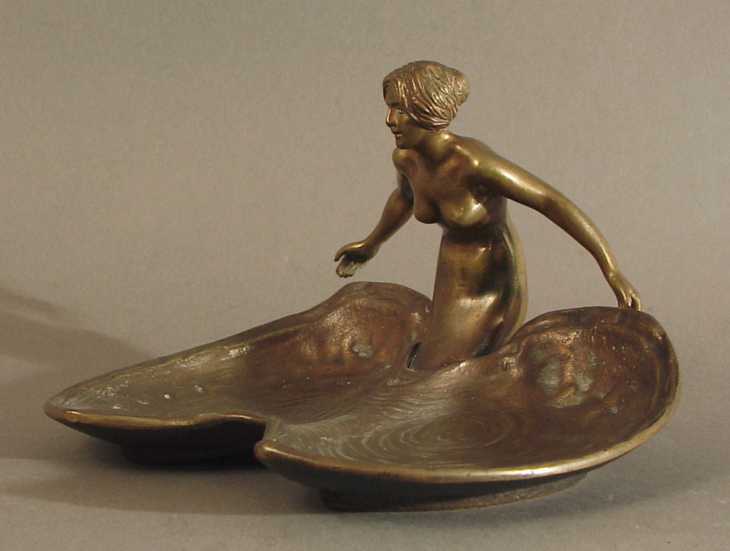 French Art Nouveau Bronze Tray/Vide Poche Mermaid 1