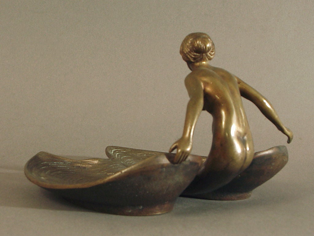 French Art Nouveau Bronze Tray/Vide Poche Mermaid 2