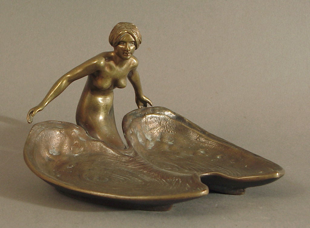 French Art Nouveau Bronze Tray/Vide Poche Mermaid 4