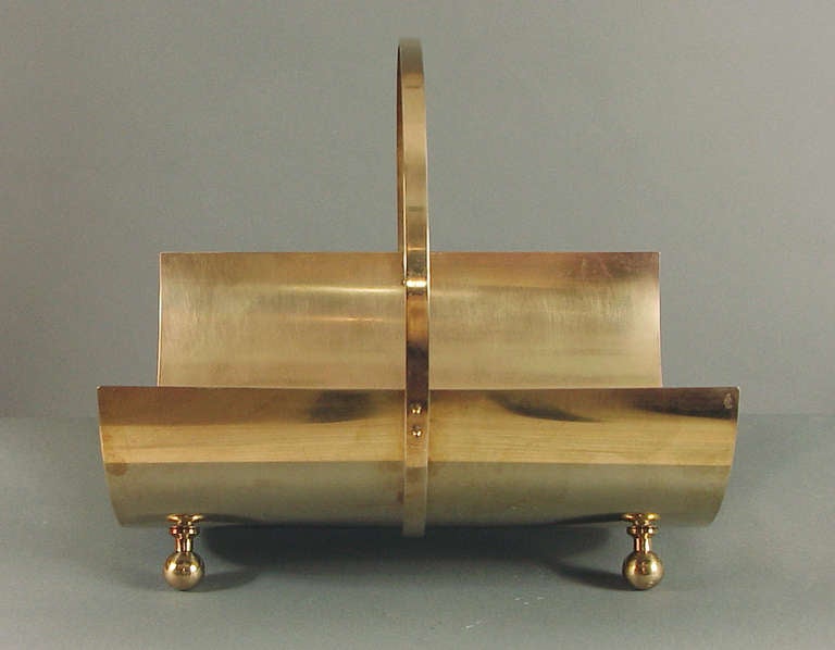 Art Deco French Fifties/Mid-Century Log or Magazine Holder by Jacques Adnet