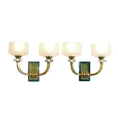 Pair of French Art Deco/Moderne Wall Sconces by Jacques Adnet