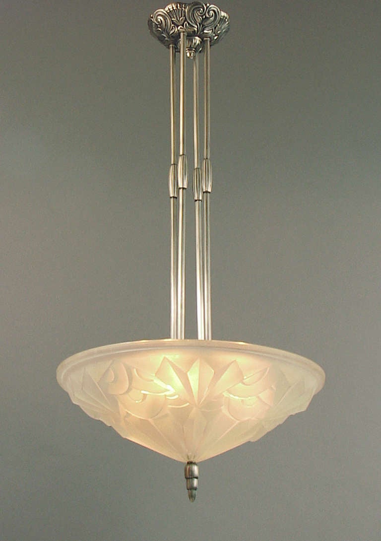 A Signature French Art Deco Chandelier by Degué